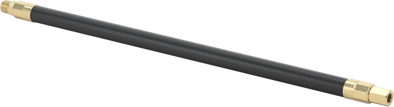 Bend-and-Stay Hava Nozulu için 1/4 NPT Dişi Çıkışlı 18" Uzunlukta Kauçuk Hortum