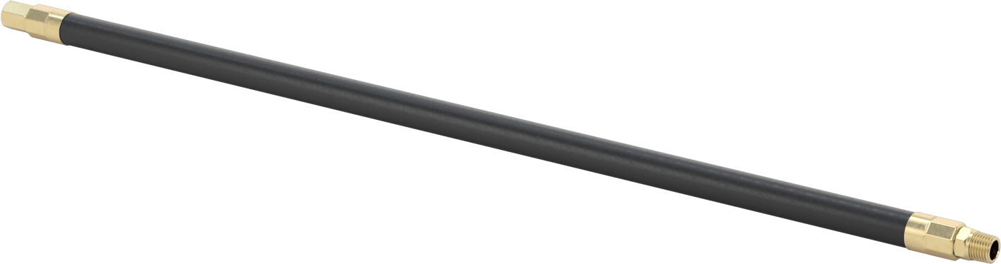 Bend-and-Stay Hava Nozulu için 1/4 NPT Dişi Çıkışlı 24" Uzunlukta Kauçuk Hortum