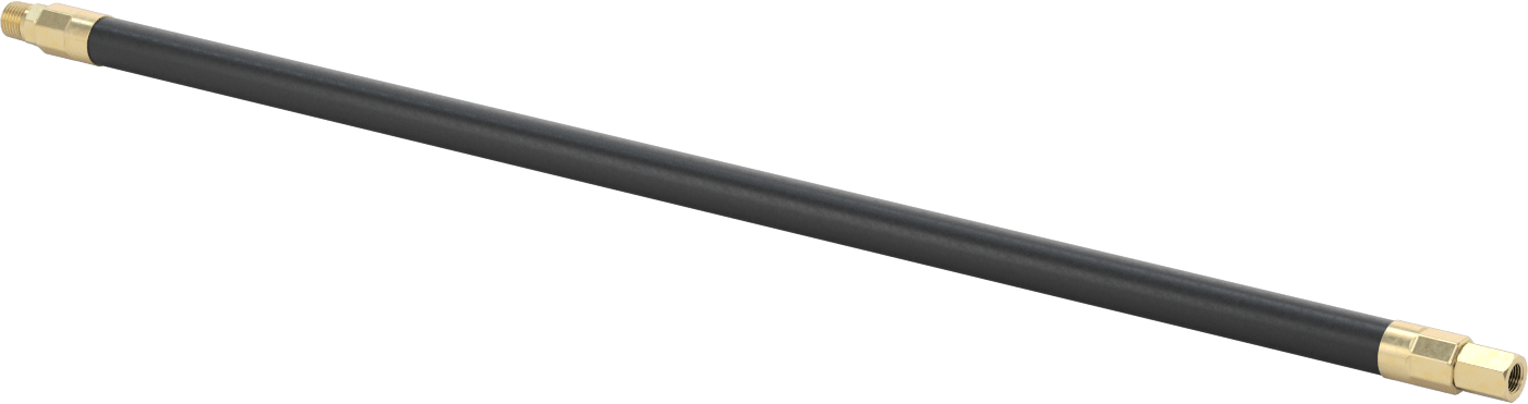 Bend-and-Stay Hava Nozulu için 1/4 NPT Dişi Çıkışlı 24" Uzunlukta Kauçuk Hortum