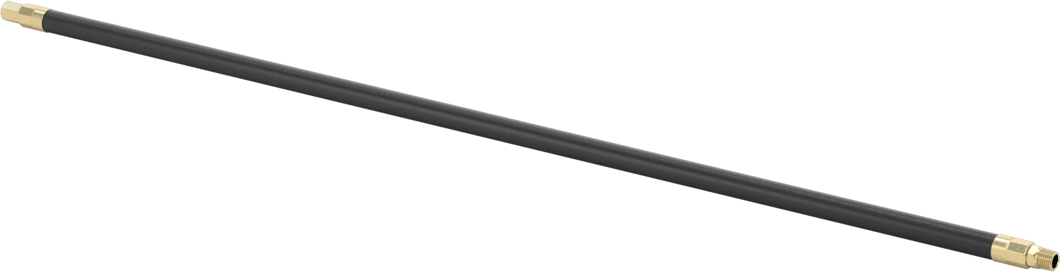 Bend-and-Stay Hava Nozulu için 1/4 NPT Dişi Çıkışlı 36" Uzunlukta Kauçuk Hortum
