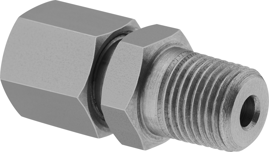 Ayarlanabilir Termokupl ve RTD Sıkıştırma Bağlantısı, Pirinç, 1/16" Prob Dış Çap x 1/8 NPT Erkek