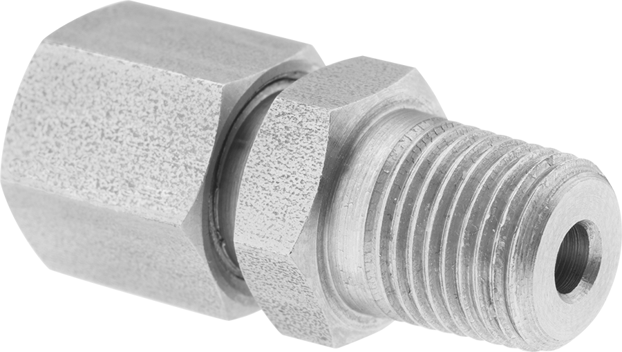 Ayarlanabilir Termokupl ve RTD Sıkıştırma Bağlantısı, Paslanmaz Çelik, 1/8“ prob dış çapı x 5/16”-24 UNF erkek