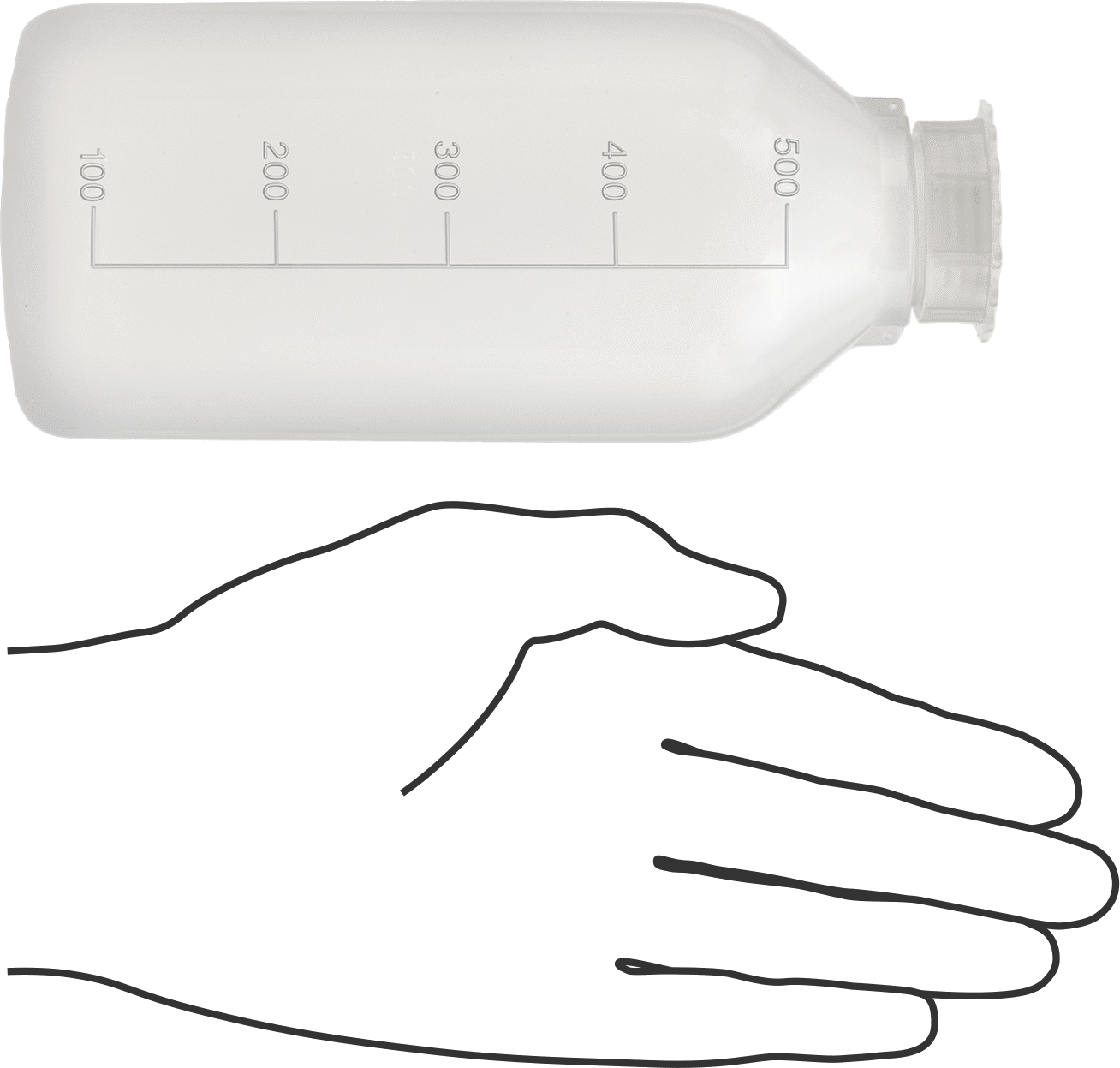 Kurcalanmaya Karşı Korumalı Kapaklı Plastik Şişe, LDPE Plastik, 16 FL. oz/500 ml