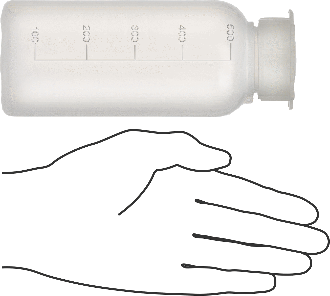 Kurcalanmaya Karşı Korumalı Kapaklı Plastik Şişe, LDPE Plastik, 16 FL. oz/500 ml