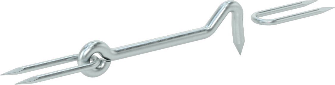 Çinko Kaplı Çelik Salıncak Kancalı Mandal, 5" Kol Uzunluğu, 2-1/2" Çıkıntı