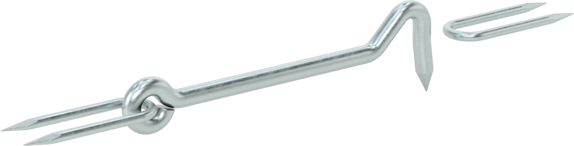 Çinko Kaplı Çelik Salıncak Kancalı Mandal, 6" Kol Uzunluğu, 2-1/2" Çıkıntı