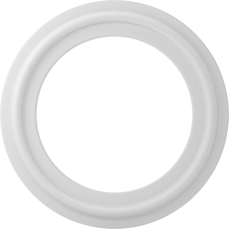 EPDM Dolgulu Ultra Kimyasal Dirençli PTFE Conta, Hızlı Kelepçeli Boru Bağlantı Elemanları için, 1-1/2" Boru Dış Çapı için