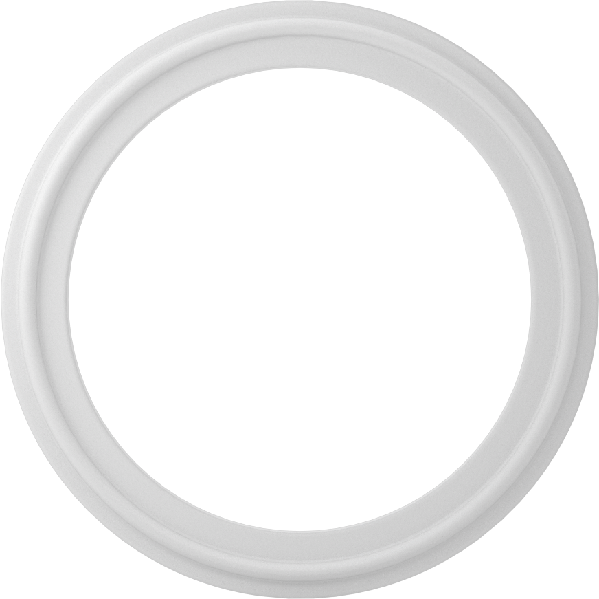 EPDM Dolgulu Ultra Kimyasal Dirençli PTFE Conta, Hızlı Kelepçeli Boru Bağlantı Elemanları için, 2-1/2" Boru Dış Çapı için