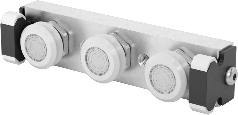 Yan Montajlı Raylı Makara Taşıyıcı, Silecekli Alüminyum, Sabit Hizalama, 20 mm genişlikte ray için