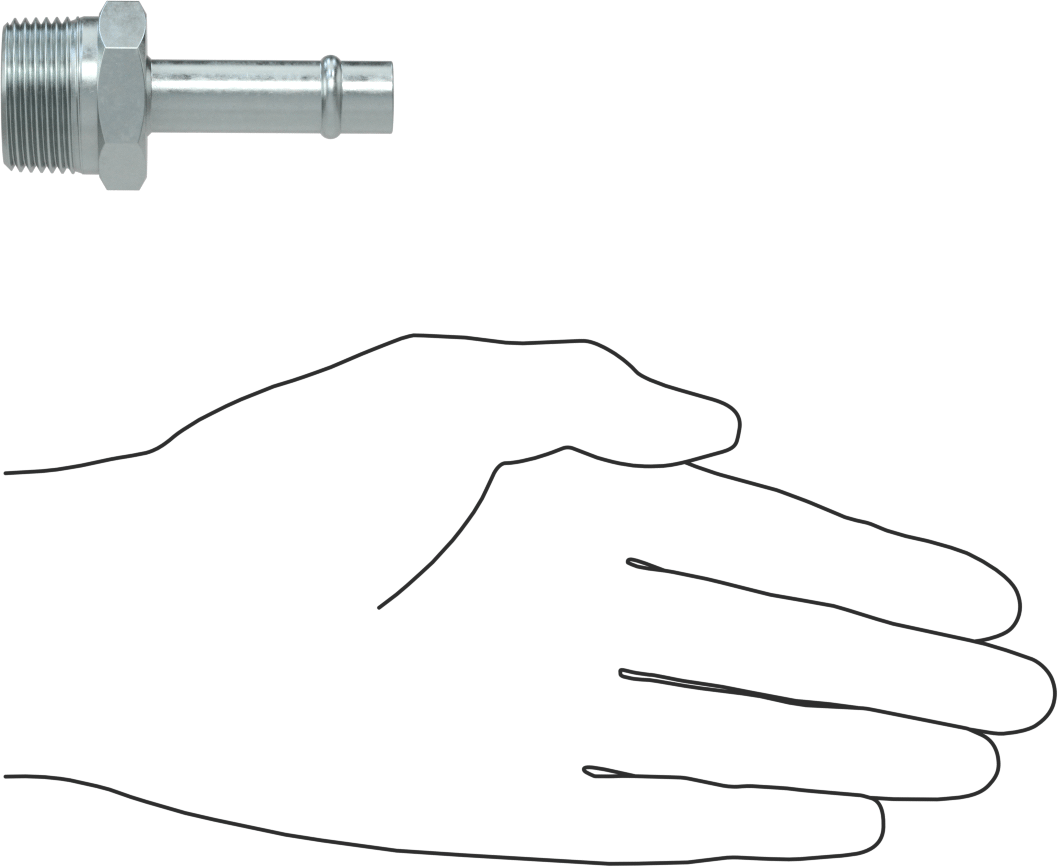 Soğutma Suyu için Çinko Kaplı Çelik Boncuklu Hortum Bağlantı Parçası, 1/2" Hortum İç Çapı için Düz Adaptör, 3/4 NPT Erkek