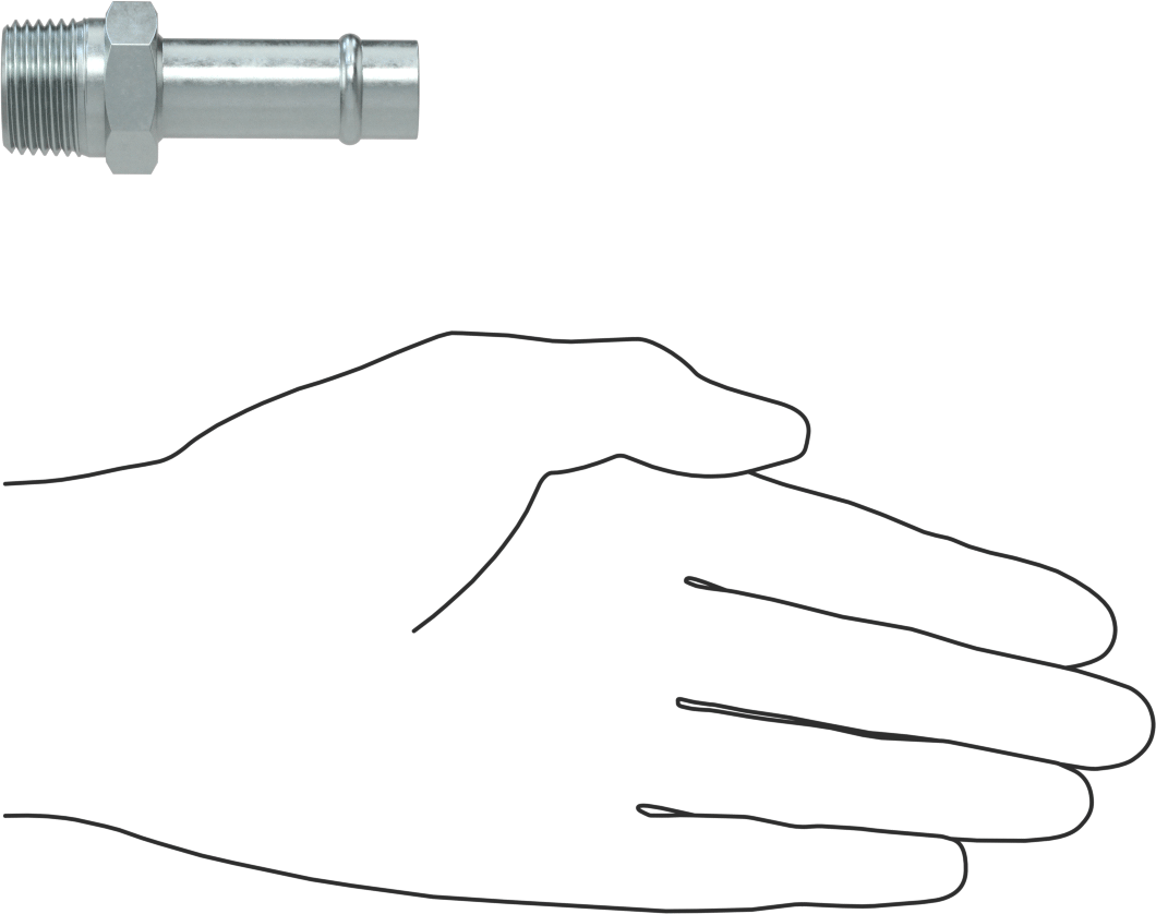 Soğutma Suyu için Çinko Kaplı Çelik Boncuklu Hortum Bağlantı Parçası, 5/8" Hortum İç Çapı için Düz Adaptör, 1/2 NPT Erkek