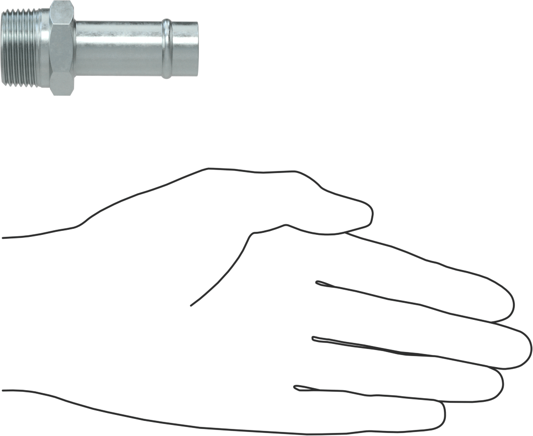 Soğutma Suyu için Çinko Kaplı Çelik Boncuklu Hortum Bağlantı Parçası, 3/4" Hortum İç Çapı için Düz Adaptör, 3/4 NPT Erkek