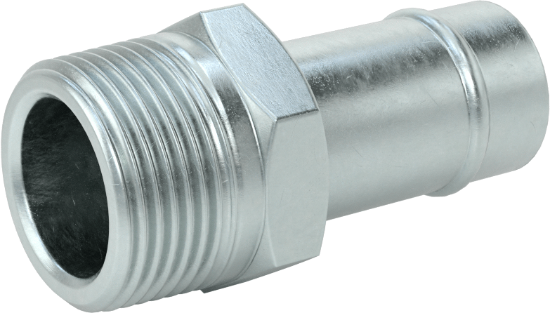 Soğutma Suyu için Çinko Kaplı Çelik Boncuklu Hortum Bağlantı Parçası, 1" Hortum İç Çapı için Düz Adaptör, 1 NPT Erkek