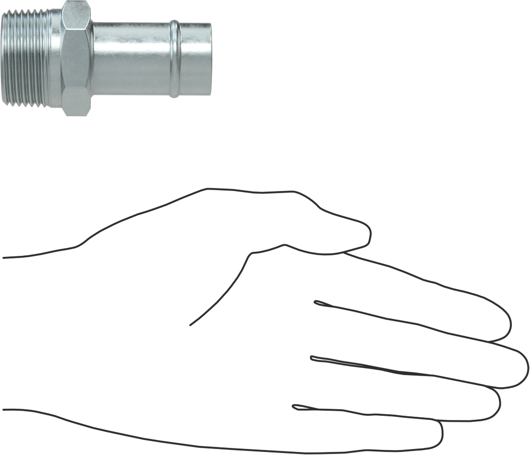 Soğutma Suyu için Çinko Kaplı Çelik Boncuklu Hortum Bağlantı Parçası, 1" Hortum İç Çapı için Düz Adaptör, 1 NPT Erkek