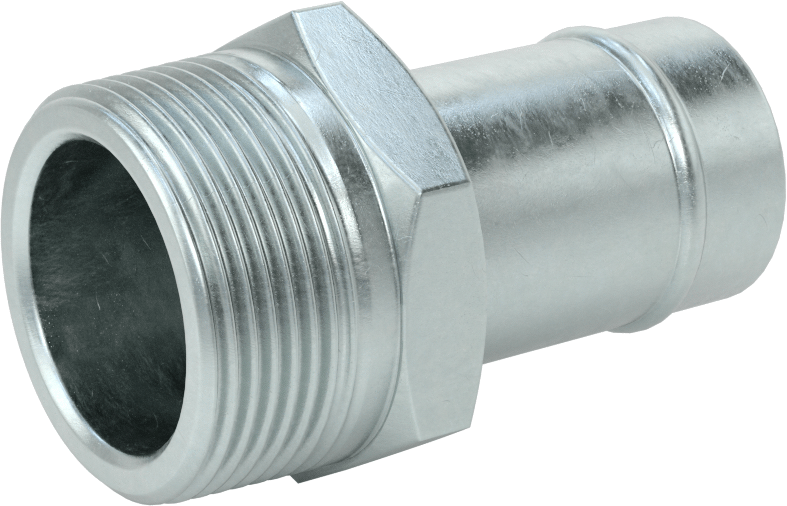 Soğutma Suyu için Çinko Kaplı Çelik Boncuklu Hortum Bağlantı Parçası, 1-1/4" Hortum İç Çap için Düz Adaptör, 1-1/4 NPT Erkek