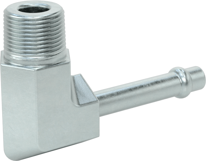 Soğutma Suyu için Çinko Kaplı Çelik Boncuklu Hortum Bağlantı Parçası, 1/4" Hortum İç Çapı için 90 Derece Dirsek Adaptörü, 1/4 NPT Erkek