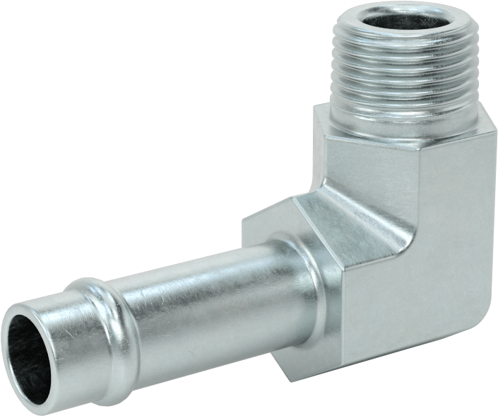 Soğutma Suyu için Çinko Kaplı Çelik Boncuklu Hortum Bağlantı Parçası, 1/2" Hortum İç Çapı için 90 Derece Dirsek Adaptörü, 3/8 NPT Erkek
