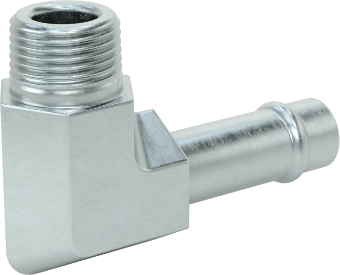 Soğutma Suyu için Çinko Kaplı Çelik Boncuklu Hortum Bağlantı Parçası, 1/2" Hortum İç Çapı için 90 Derece Dirsek Adaptörü, 3/8 NPT Erkek