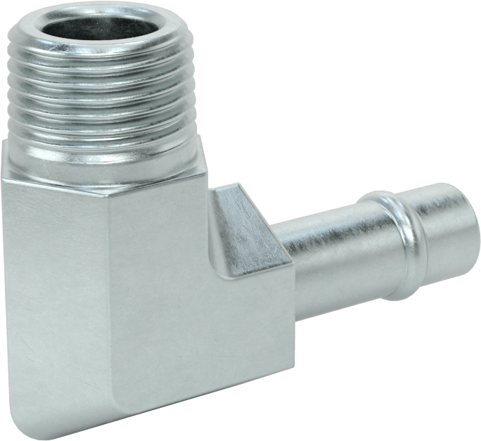Soğutma Suyu için Çinko Kaplı Çelik Boncuklu Hortum Bağlantı Parçası, 1/2" Hortum İç Çapı için 90 Derece Dirsek Adaptörü, 1/2 NPT Erkek