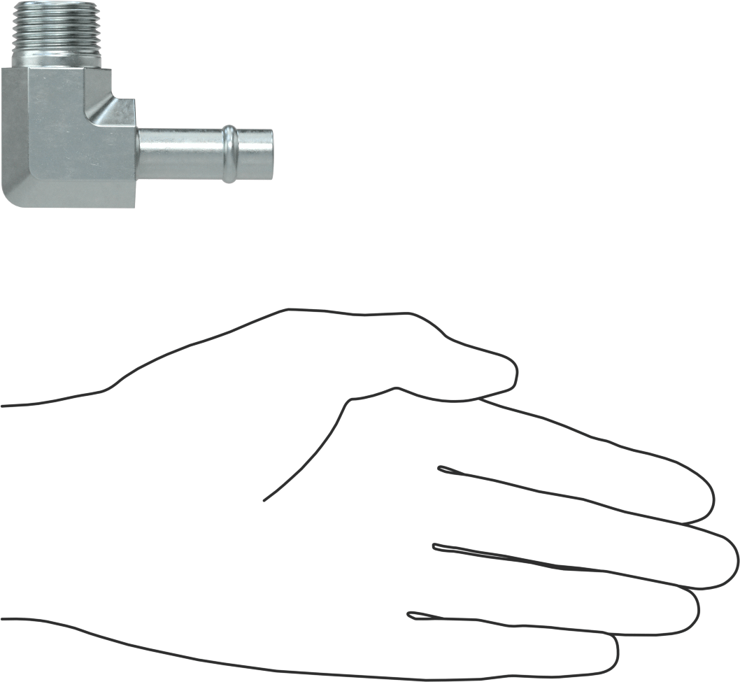 Soğutma Suyu için Çinko Kaplı Çelik Boncuklu Hortum Bağlantı Parçası, 1/2" Hortum İç Çapı için 90 Derece Dirsek Adaptörü, 1/2 NPT Erkek