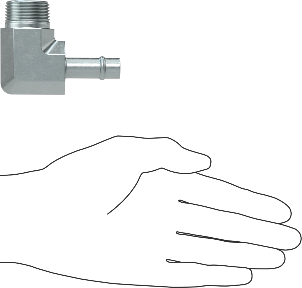 Soğutma Suyu için Çinko Kaplı Çelik Boncuklu Hortum Bağlantı Parçası, 1/2" Hortum İç Çapı için 90 Derece Dirsek Adaptörü, 3/4 NPT Erkek