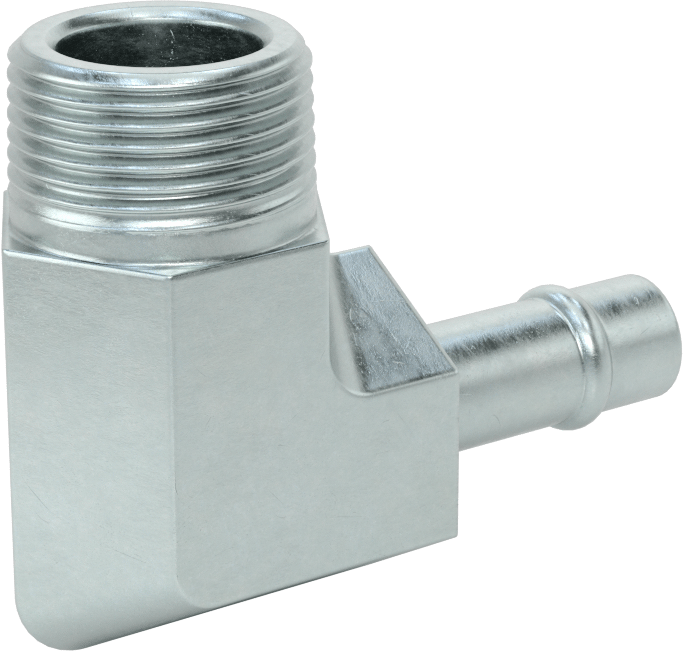 Soğutma Suyu için Çinko Kaplı Çelik Boncuklu Hortum Bağlantı Parçası, 1/2" Hortum İç Çapı için 90 Derece Dirsek Adaptörü, 3/4 NPT Erkek