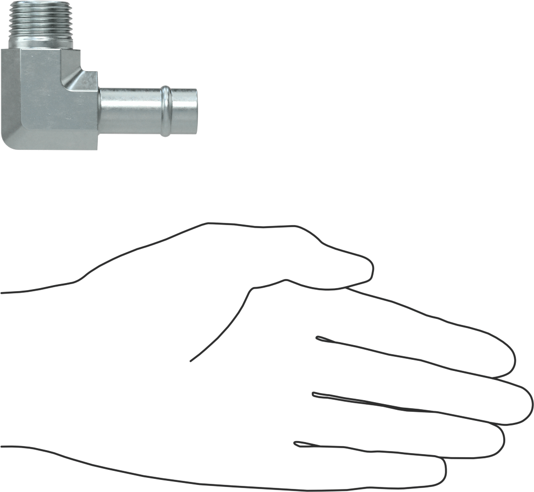 Soğutma Suyu için Çinko Kaplı Çelik Boncuklu Hortum Bağlantı Parçası, 5/8" İç Çaplı Hortum için 90 Derece Dirsek Adaptörü, 1/2 NPT Erkek