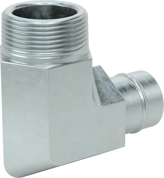 Soğutma Suyu için Çinko Kaplı Çelik Boncuklu Hortum Bağlantı Parçası, 1-1/4" Hortum İç Çapı için 90 Derece Adaptör, 1-1/4 NPT Erkek