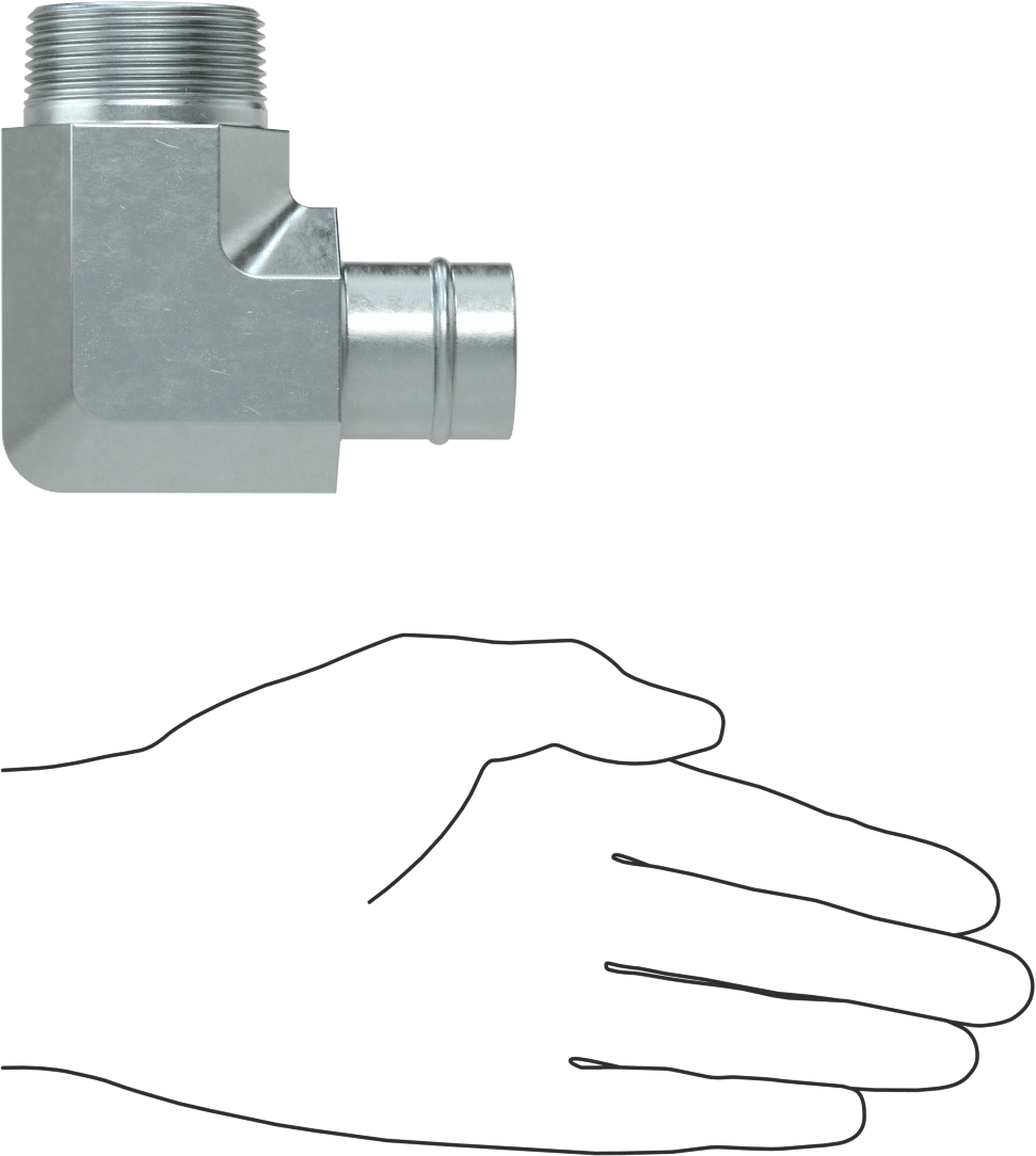 Soğutma Suyu için Çinko Kaplı Çelik Boncuklu Hortum Bağlantı Parçası, 1-1/4" Hortum İç Çapı için 90 Derece Adaptör, 1-1/4 NPT Erkek