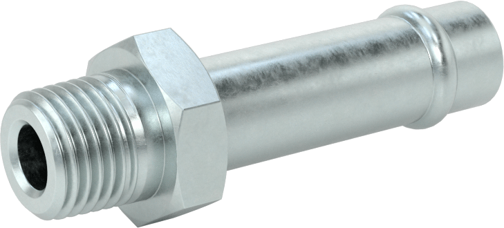 Soğutma Suyu için Çinko Kaplı Çelik Boncuklu Hortum Bağlantı Parçası, 1/2" Hortum İç Çapı için Düz Adaptör, 1/4 NPT Erkek
