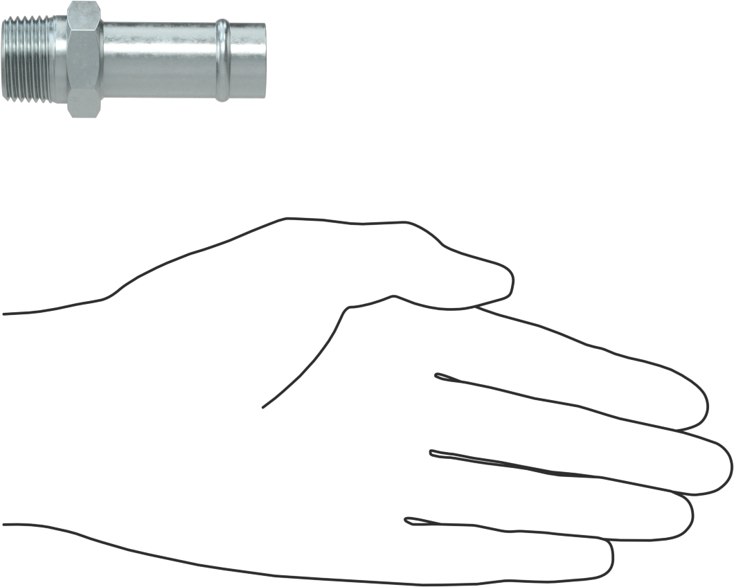 Soğutma Suyu için Çinko Kaplı Çelik Boncuklu Hortum Bağlantı Parçası, 3/4" Hortum İç Çapı için Düz Adaptör, 1/2 NPT Erkek
