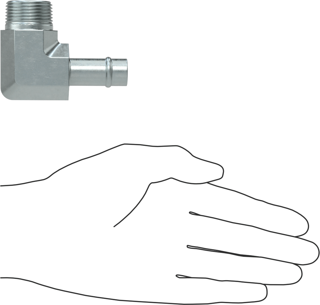 Soğutma Suyu için Çinko Kaplı Çelik Boncuklu Hortum Bağlantı Parçası, 5/8" İç Çaplı Hortum için 90 Derece Dirsek Adaptörü, 3/4 NPT Erkek