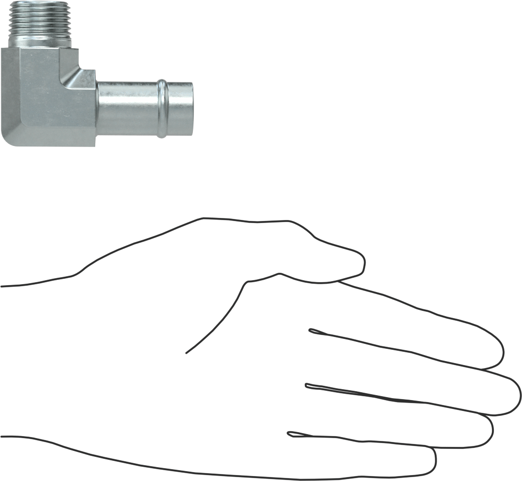 Soğutma Suyu için Çinko Kaplı Çelik Boncuklu Hortum Bağlantı Parçası, 3/4 inç İç Çaplı Hortum için 90 Derece Dirsek Adaptörü, 1/2 NPT Erkek