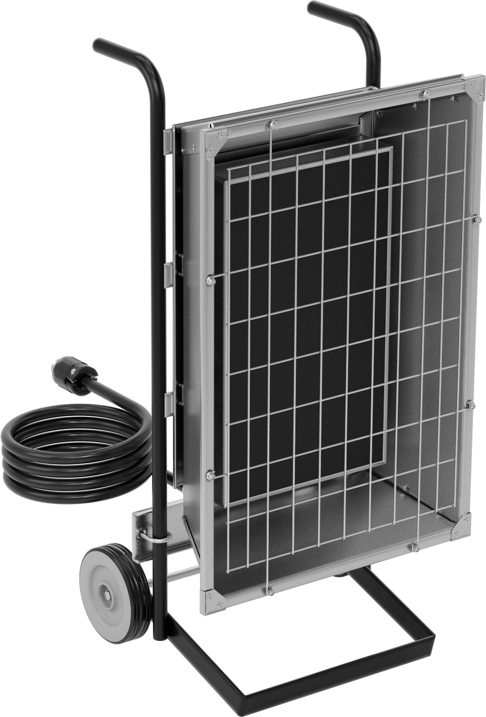 Doğrudan Elektrikli Isıtıcı, Uzun Menzil, Mobil, 600V AC, 14900 Btu/hr.