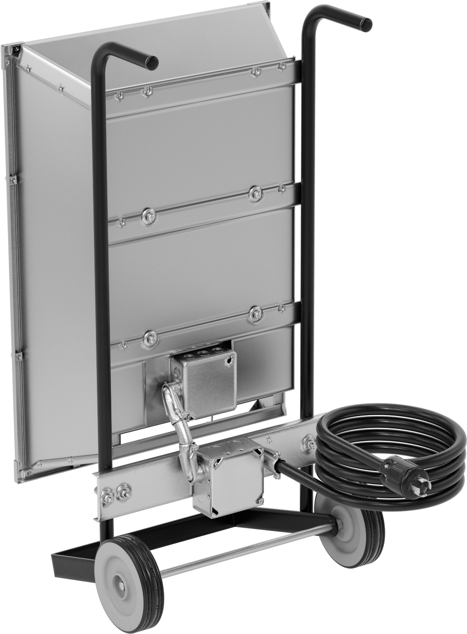Doğrudan Elektrikli Isıtıcı, Uzun Menzil, Mobil, 600V AC, 14900 Btu/hr.