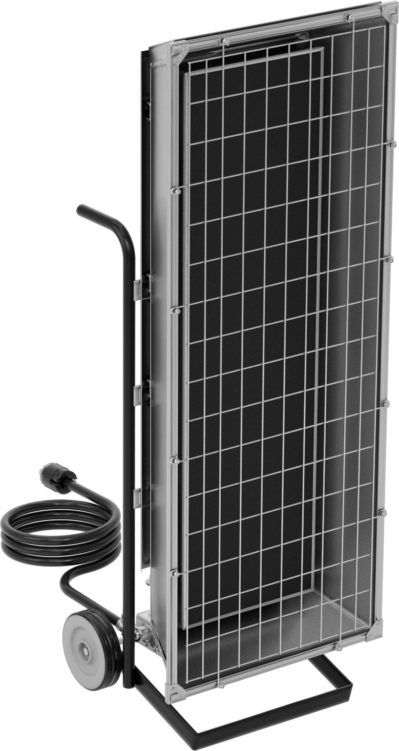 Doğrudan Elektrikli Isıtıcı, Uzun Menzil, Mobil, 600V AC, 32400 Btu/hr.