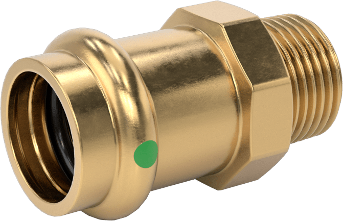 Bakır Boru için Presle Bağlanan Bağlantı Parçası, Adaptör, 1/2 Bakır Boru Boyutu Dişi x 3/8 NPT Erkek