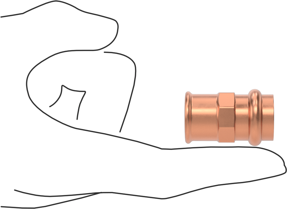 Bakır Boru için Presle Bağlanan Bağlantı Parçası, Adaptör, 1/2 Bakır Boru Boyutu Dişi x 3/8 NPT Dişi