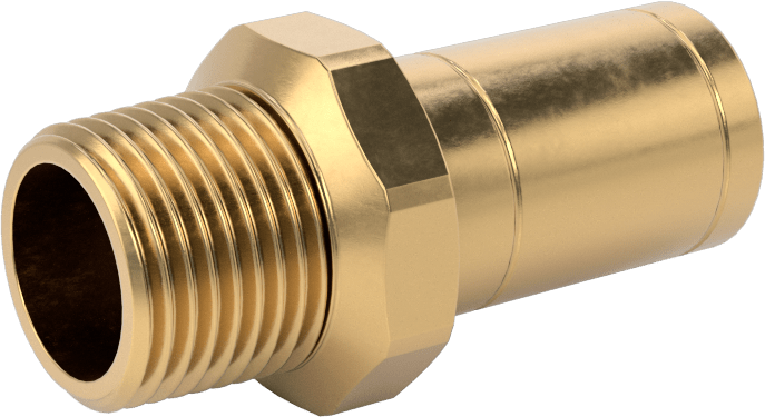 Bakır Boru için Presle Bağlanan Bağlantı Parçası, Adaptör, 1/2 Bakır Boru Boyutu Erkek x 3/8 NPT Erkek