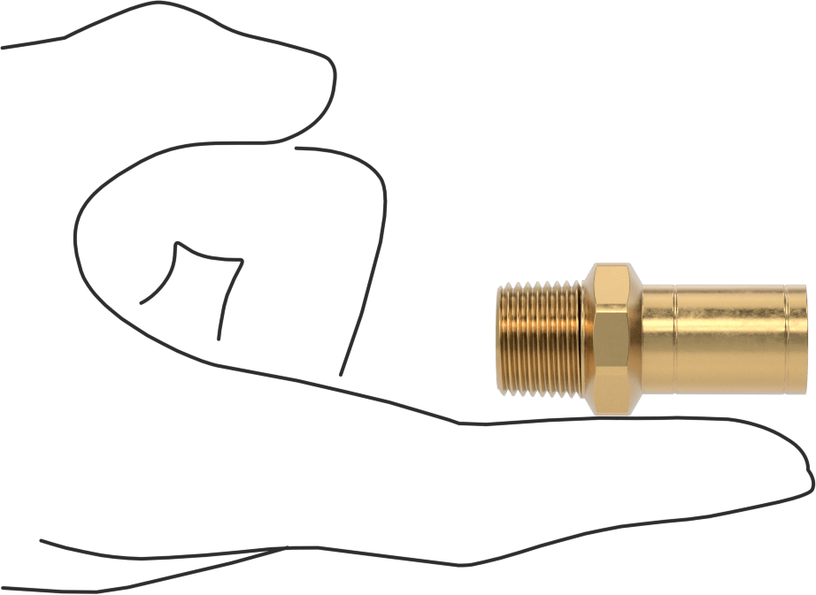 Bakır Boru için Presle Bağlanan Bağlantı Parçası, Adaptör, 1/2 Bakır Boru Boyutu Erkek x 3/8 NPT Erkek