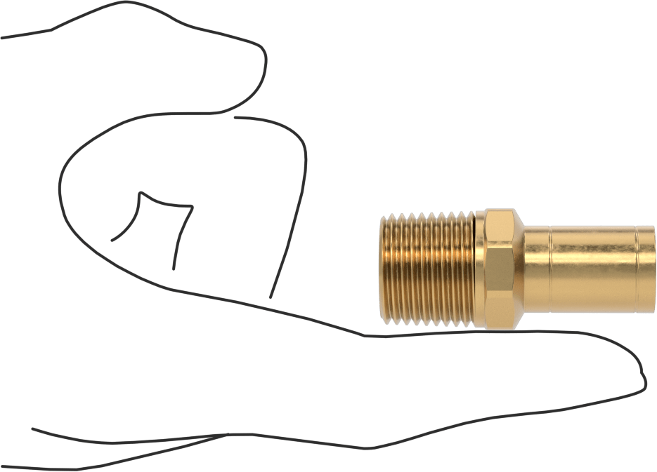Bakır Boru için Presle Bağlanan Bağlantı Parçası, Adaptör, 1/2 Bakır Boru Boyutu Erkek x 1/2 NPT Erkek