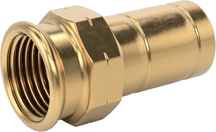 Bakır Boru için Presle Bağlanan Bağlantı Parçası, Adaptör, 1/2 Bakır Boru Boyutu Erkek x 3/8 NPT Dişi