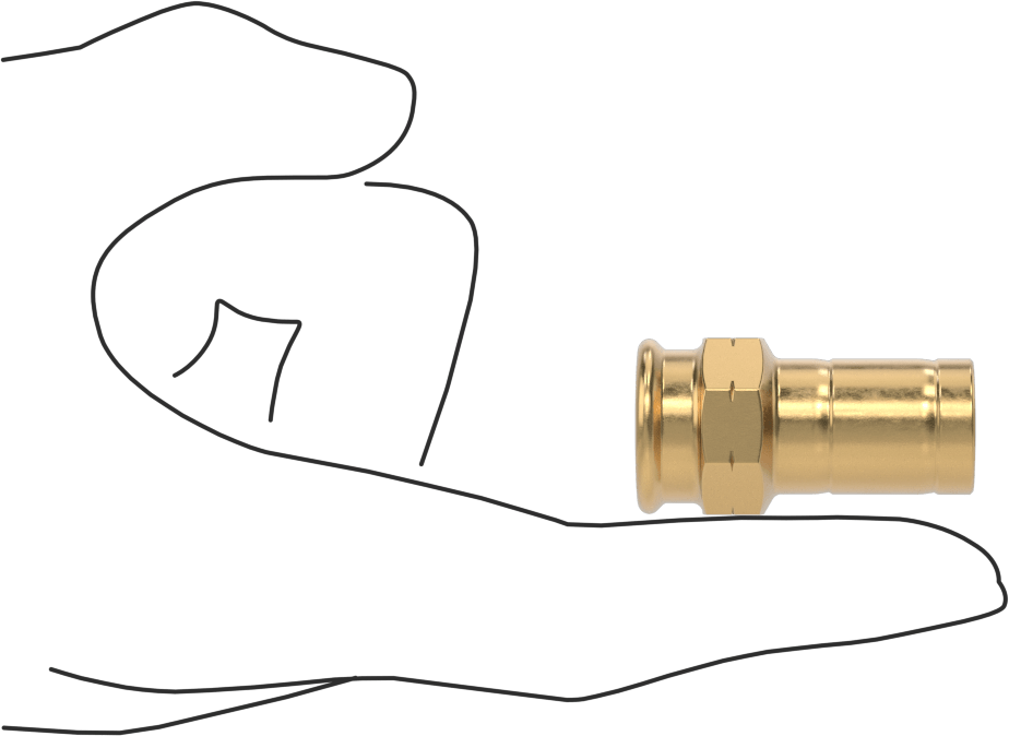 Bakır Boru için Presle Bağlanan Bağlantı Parçası, Adaptör, 1/2 Bakır Boru Boyutu Erkek x 3/8 NPT Dişi