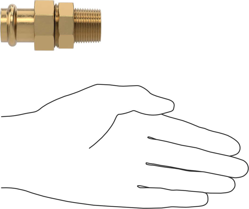 Bakır Boru için Presle Bağlanan Bağlantı Parçası, Birleştirme Adaptörü, 3/4 Boyut Dişi x 3/4 NPT Erkek