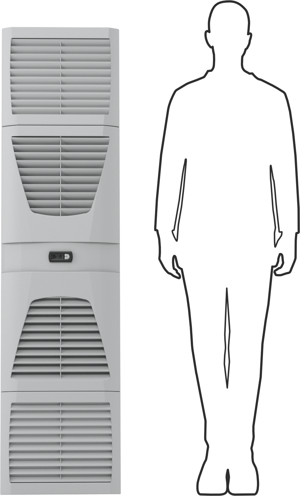 Muhafaza Soğutma Kliması, Duvar Montajı, 230V AC, 8000 Btu/saat Soğutma Kapasitesi