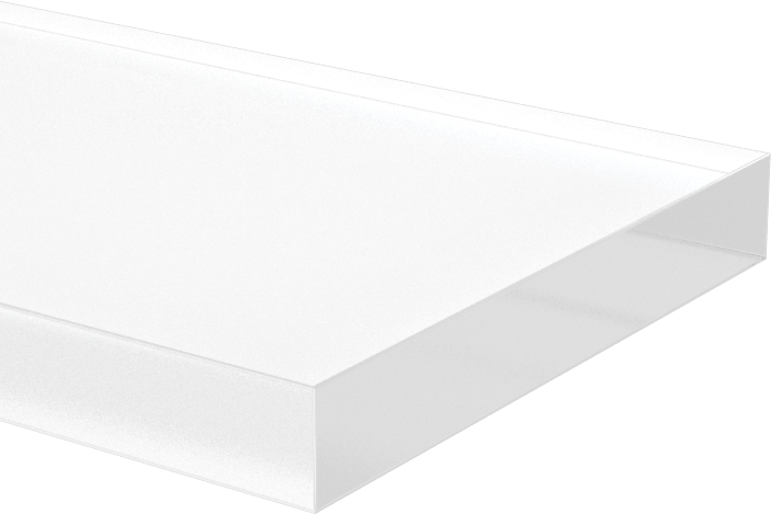 Şeffaf Darbeye Dayanıklı Polikarbonat Çubuk, 1-1/2“ Genişlik x 0,220” Kalınlık