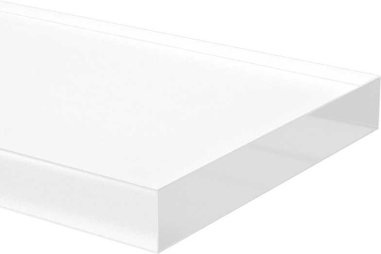 Şeffaf Darbeye Dayanıklı Polikarbonat Çubuk, 2-1/2“ Genişlik x 0,375” Kalınlık