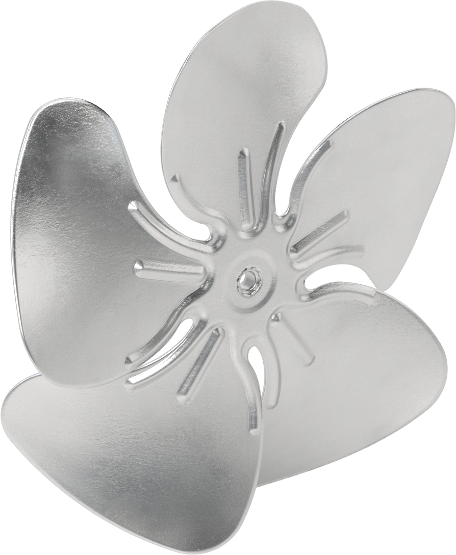 Alüminyum Fan Kanadı, 1/2" Çaplı Yuvarlak Mil için, 14" Çap, 5 adet Bıçak
