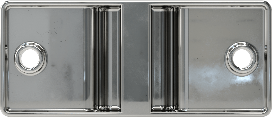 Panel Asma Braketi, 7/8" maksimum kalınlık için, Krom Kaplı Çinko, 3-1/2" x 1-1/2"