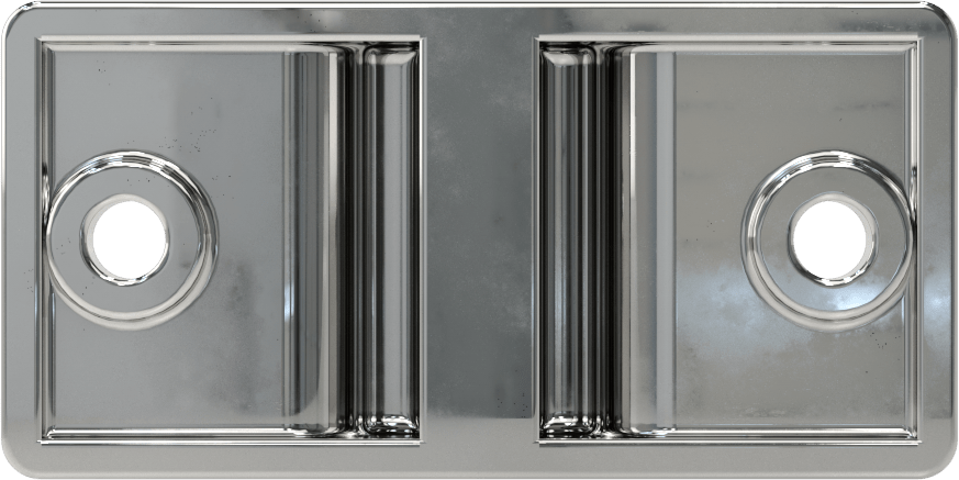 Panel Asma Braketi, 3/4" maksimum kalınlık için, Krom Kaplı Çinko, 3" x 1-1/2"